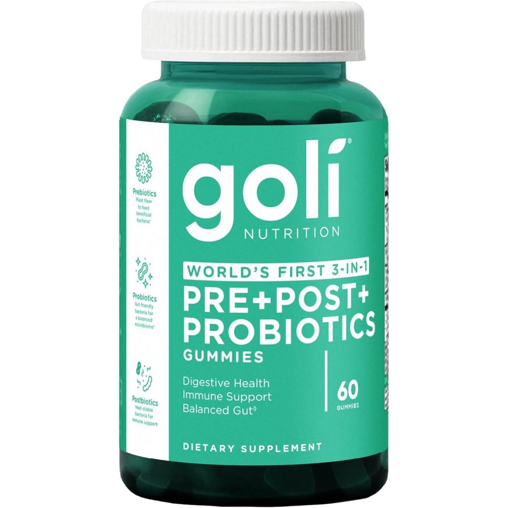 imageGoli Pre Pro Postbiotic Gummies  Worlds First 3in1 Formula with DE111 Probiotics XOS Prebiotics MCC1849 Postbiotics  Vegan NonGMO GlutenFreeWatermelon