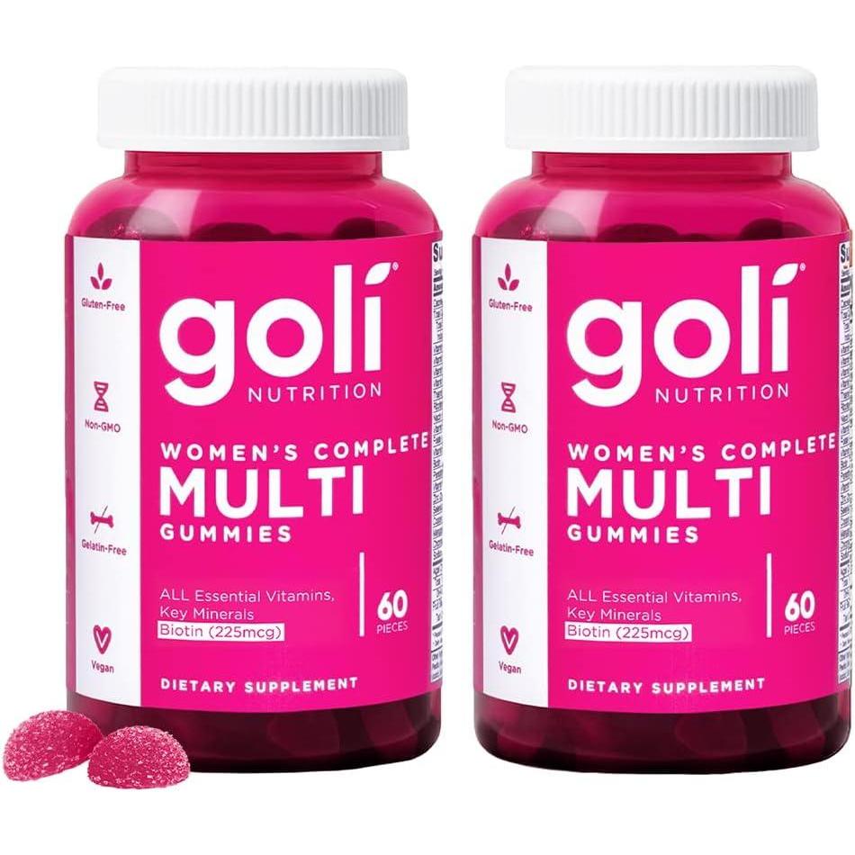 imageGoli Womens Multi Gummies  Complete Daily Multivitamin with All 13 Essential Vitamins Biotin Zinc  Supports Hair Skin Nails Immune System  Vegan NonGMO  60 Count 2 Pack