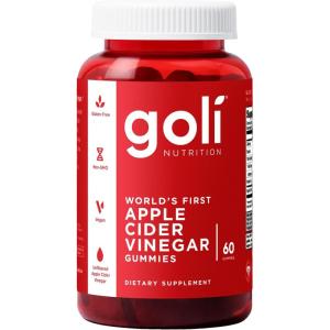 Goli Apple Cider Vinegar Gummies – Worlds First ACV Gummy with Vitamin B12, Beetroot & Pomegranate – Vegan, Non-GMO, Gluten-Free – 60 Count (Pack of 1)(Apple)