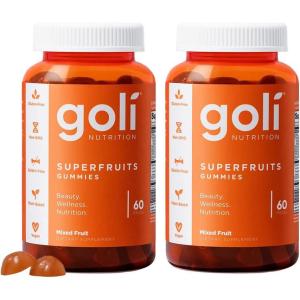 Goli Nutritional Supplement, SuperFruits Beauty Gummy Vitamin – 60 Count – Collagen-Promoting Ingredients – Mixed Fruit, Vegan, Plant-Based, Non-GMO, Gluten-Free & Gelatin Free(120 Count (Pack of 1))