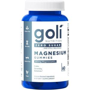 Goli Zero Sugar Magnesium Gummies – 260mg Magnesium Citrate with Vitamin D – No Artificial Sweeteners, No Sugar Alcohols – Vegan, Keto-Friendly, Gluten-Free(60 Count (Pack of 1))