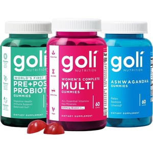 Goli Stress Less, Glow More, Digest Better Bundle – World’s First 3-in-1 Pre, Post, Probiotic, Women’s Complete Multi All 13 Essential Vitamins, Ashwagandha & Vitamin D Gummies, Vegan