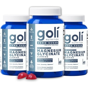 Goli Zero Sugar Magnesium Gummies – 125mg Magnesium Citrate with Vitamin D 60 Count Each (3 Pack, 180 Total) – No Artificial Sweeteners, No Sugar Alcohols – Vegan, Keto-Friendly, Gluten-Free(180 Count)
