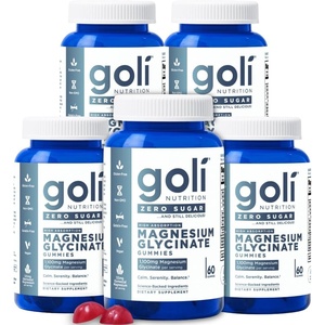 Goli Zero Sugar Magnesium Gummies – 125mg Magnesium Citrate with Vitamin D 60 Count Each (3 Pack, 180 Total) – No Artificial Sweeteners, No Sugar Alcohols – Vegan, Keto-Friendly, Gluten-Free(300 Count)